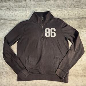 Victoria's Secret PINK Black and White Half Zip Pullover Sweatshirt Size S